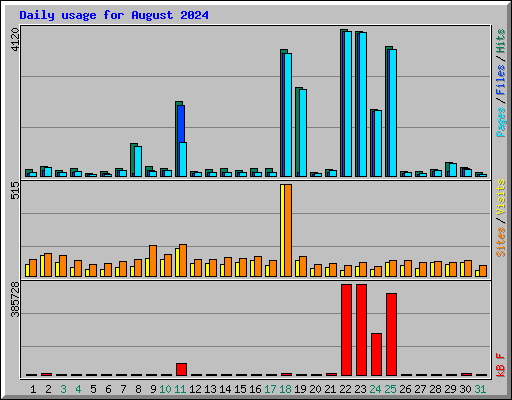 Daily usage for August 2024