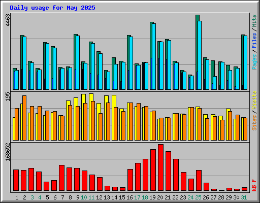 Daily usage for May 2025