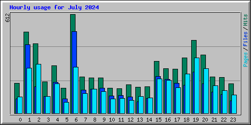 Hourly usage for July 2024